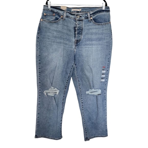 NWT Levi’s Wedgie Straight Distressed Jeans, 18w - Picture 1 of 5